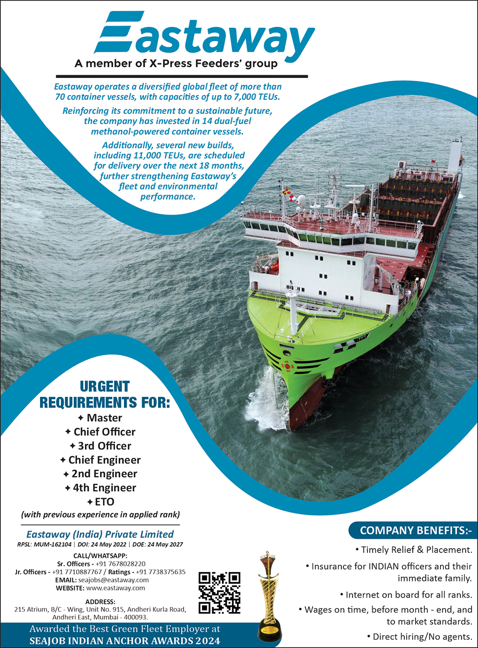 Eastaway Ship Management vacancies