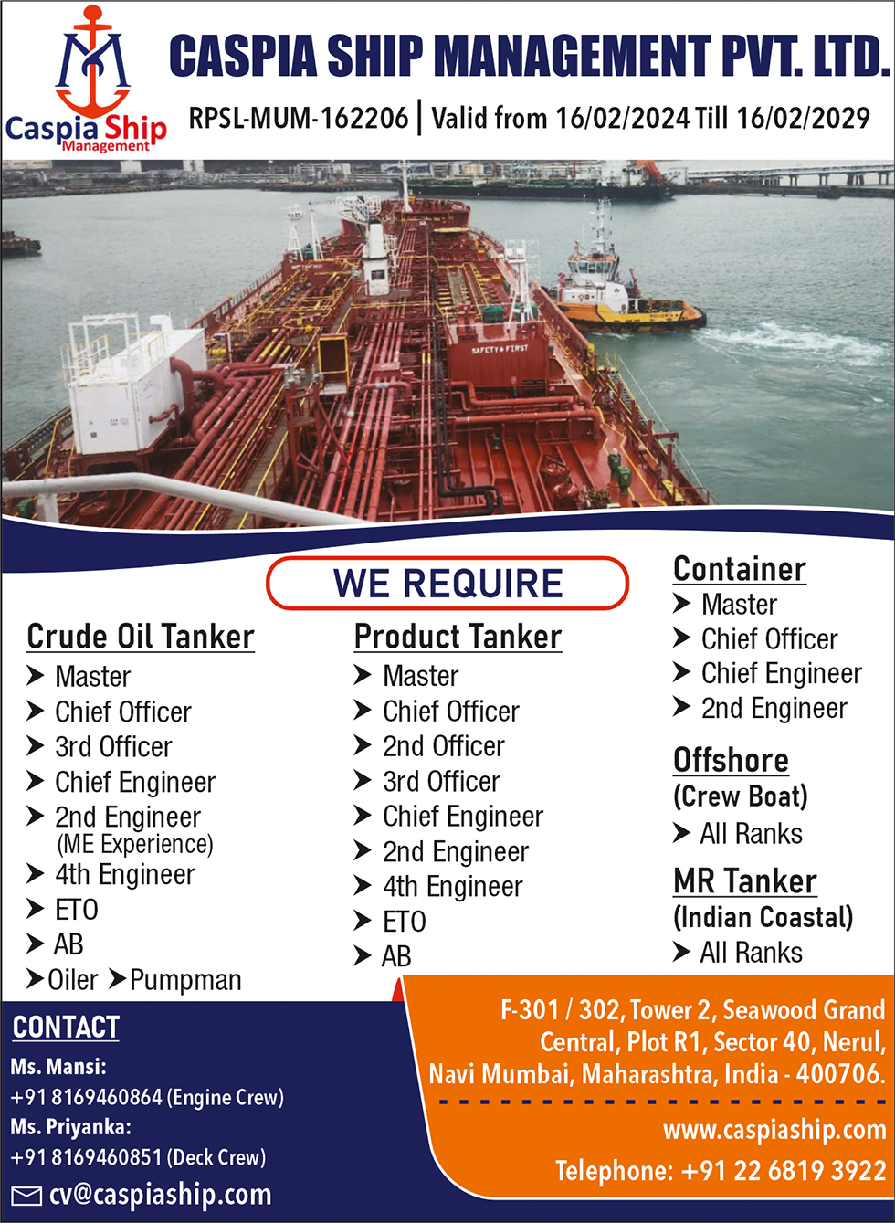 Caspia Ship Management Private Limited vacancies