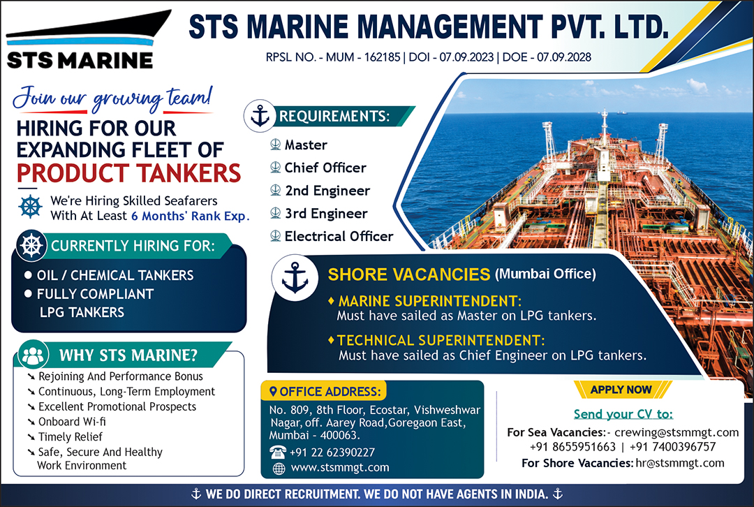 STS Marine Management Private Limited vacancies