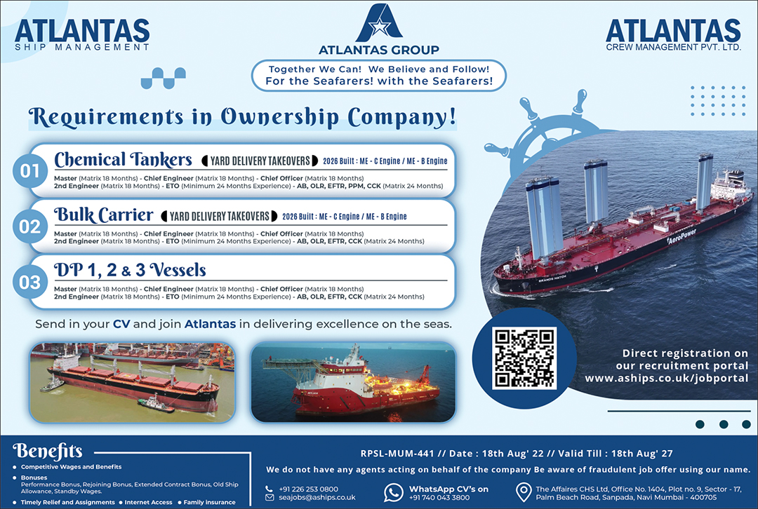 Atlantas Ship Management vacancies