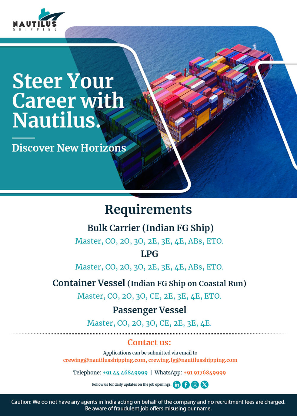 Nautilus Shipping India Pvt Ltd. vacancies