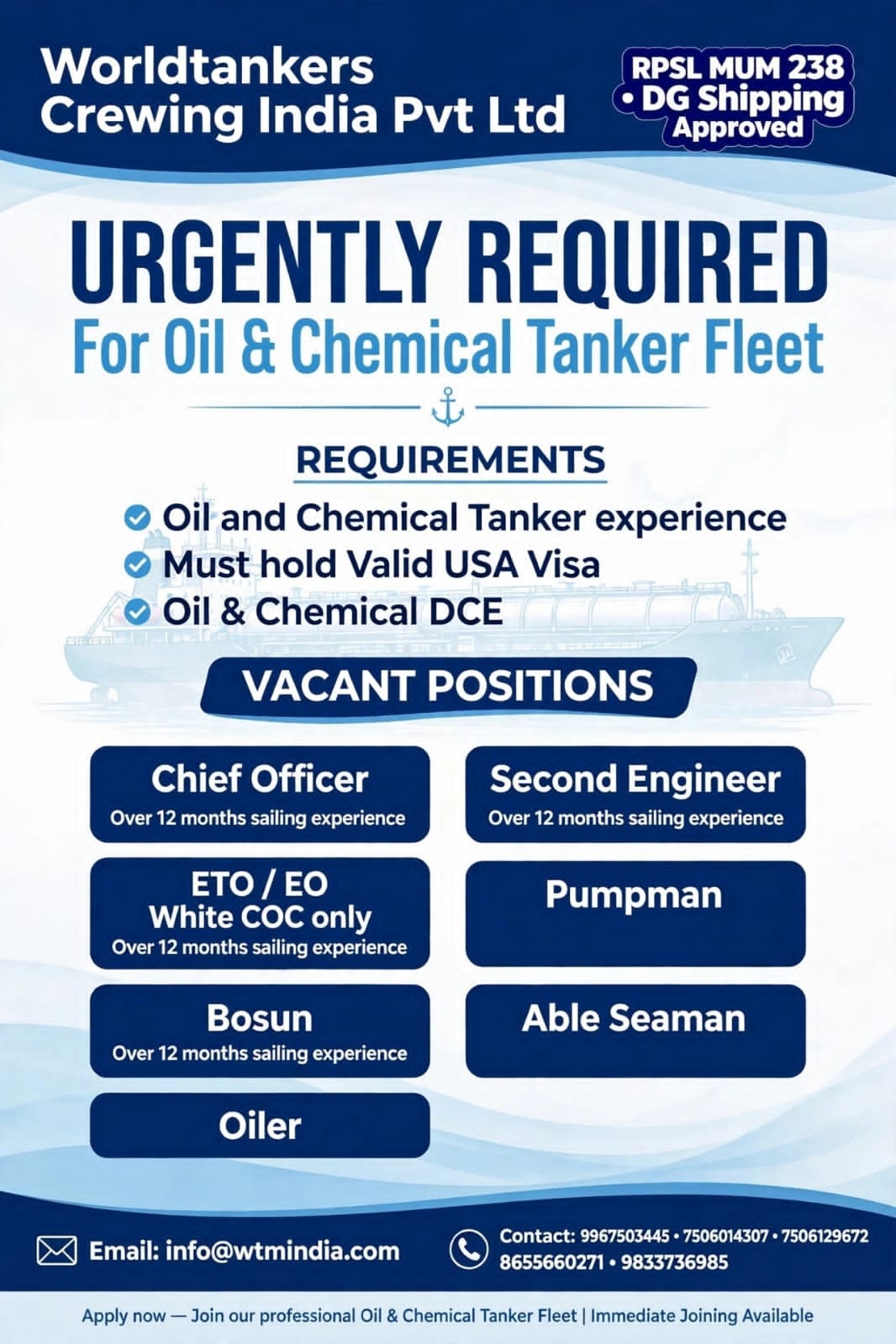 World Tankers Management vacancies