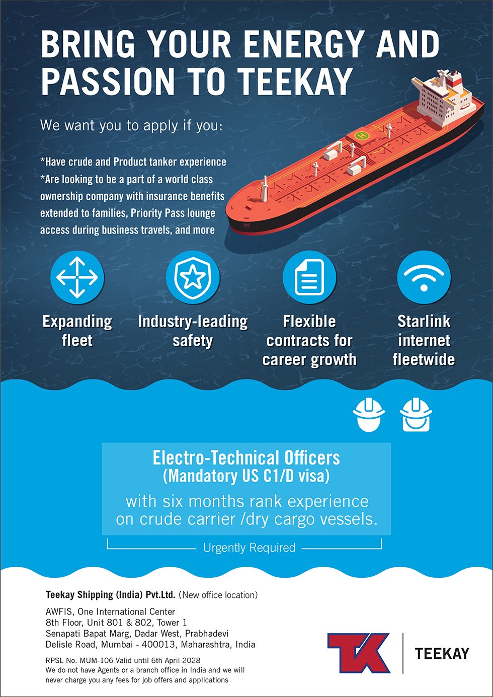 Teekay Shipping (india) Pvt. Ltd. vacancies