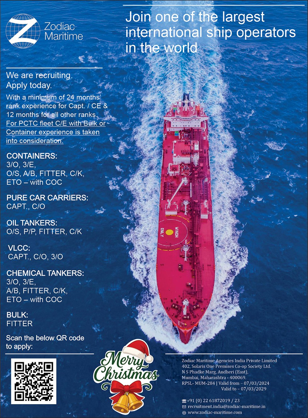 Zodiac Maritime vacancies