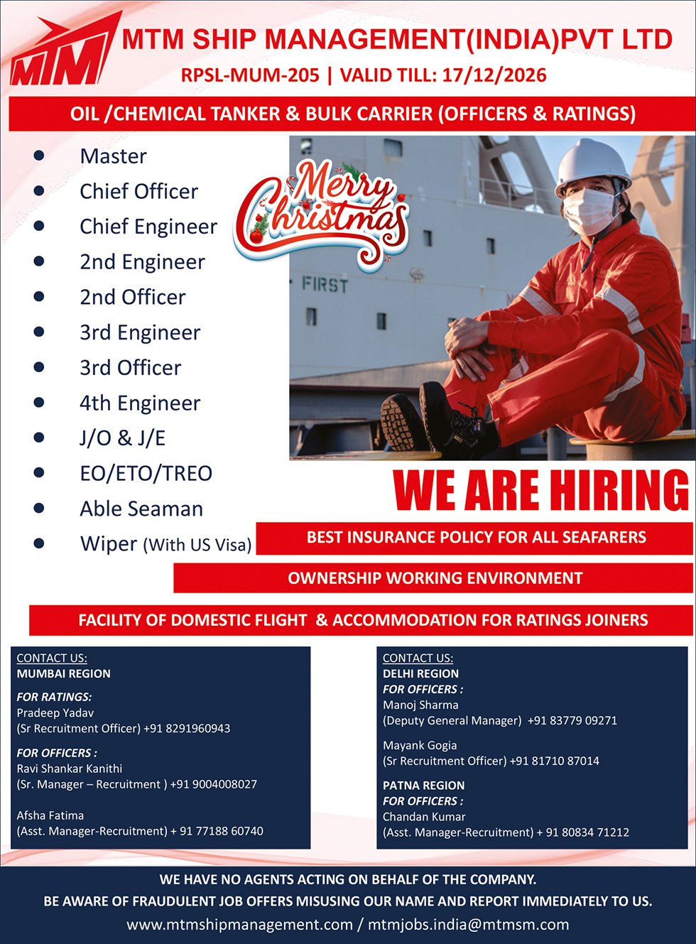 M.t.m. Ship Management (india) Private Limited vacancies