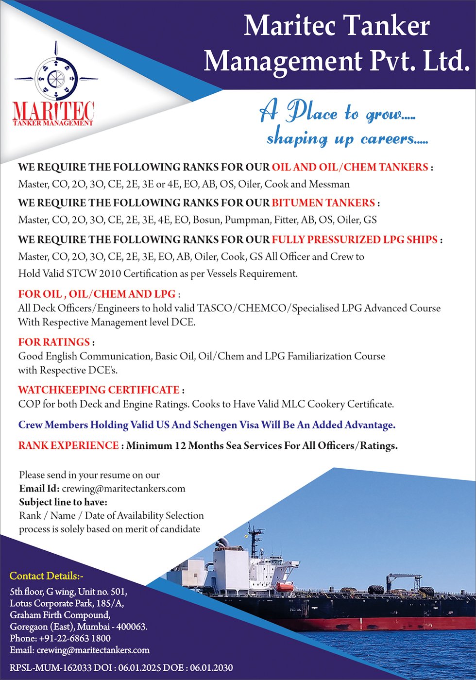 Maritec Tanker Management Private Limited vacancies