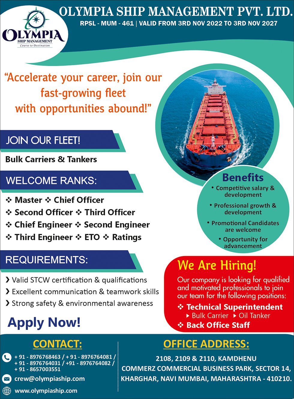 Olympia Ship Management Private Limited vacancies