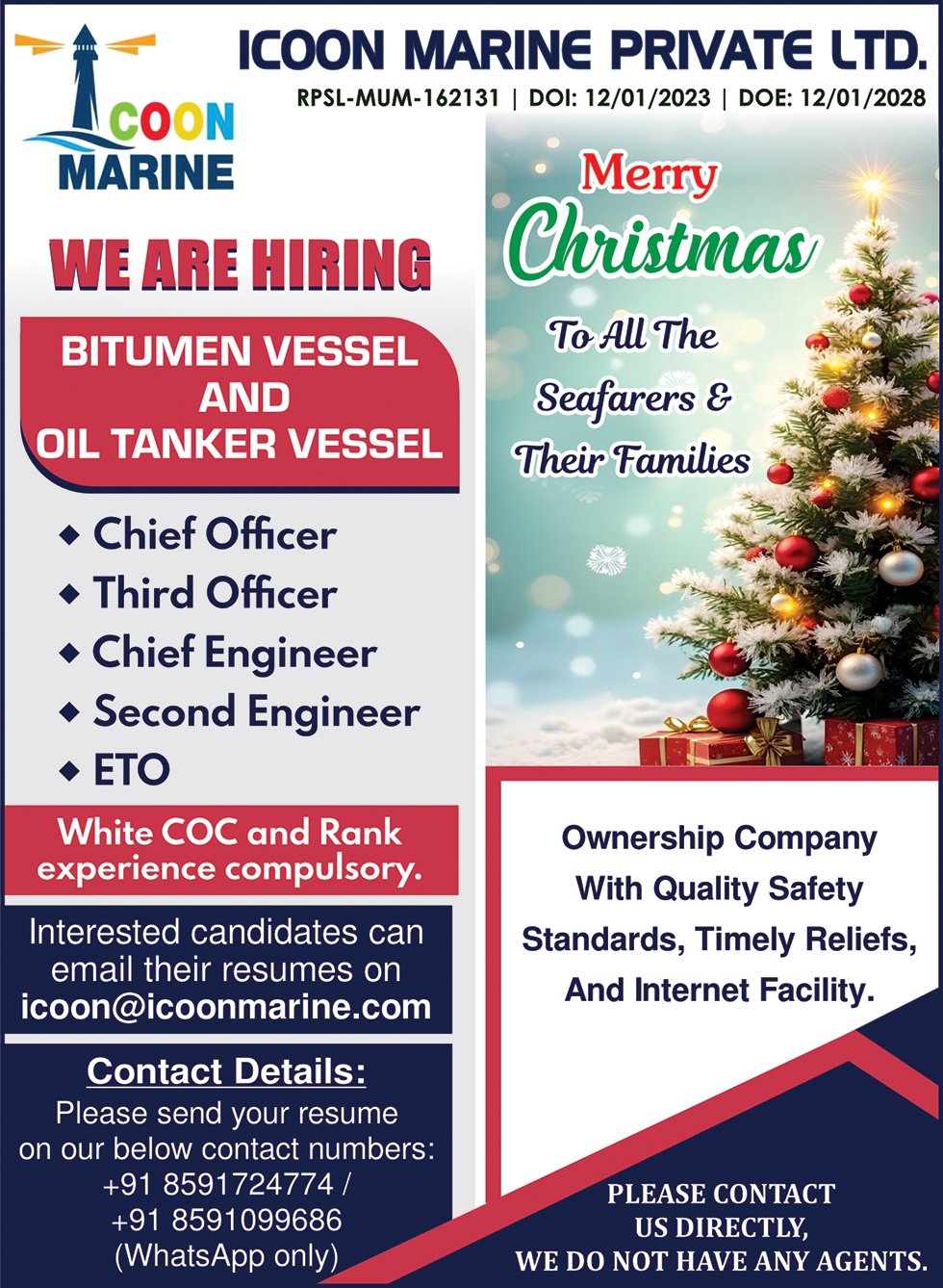 Icoon Marine Private Limited vacancies