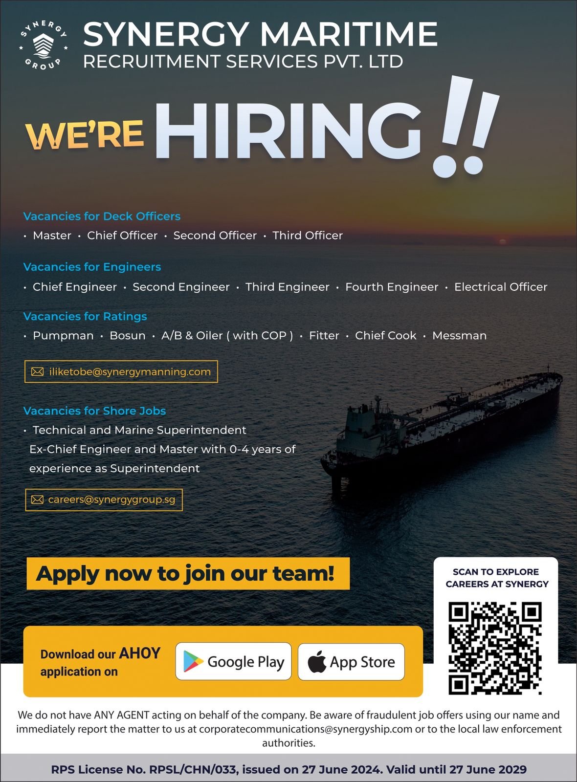 Synergy Maritime vacancies