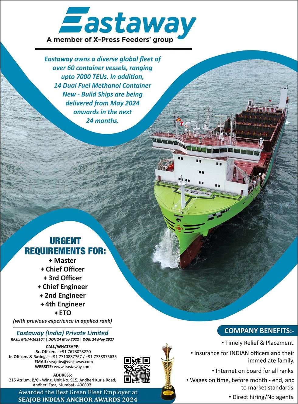 Eastaway Ship Management vacancies